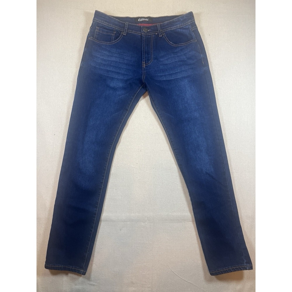 California Vintage Jeans Men's 34x32 Slim Blue Stretch Denim Pants